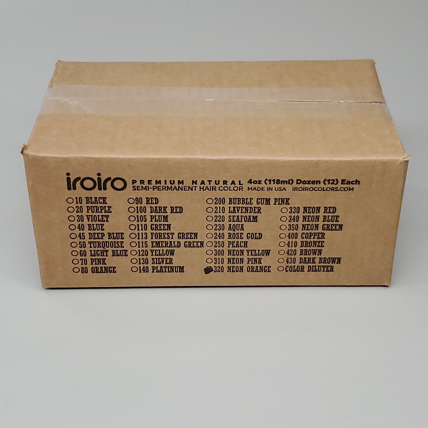 IROIRO 12 PK! Premium Natural 320-Neon Orange Semi Permanent Hair Color 4 fl oz (New)