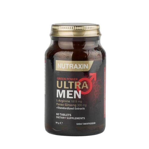 Nutraxin Ultra Men Green Power 60 Tablets - Men's Health Supplement with L-Arginine, Tribulus Terrestris & Ginseng