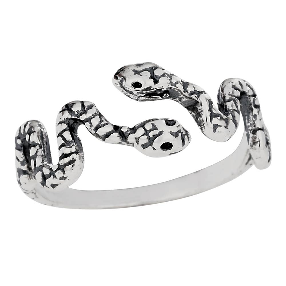 Snake Date Sterling Silver Ring - 6