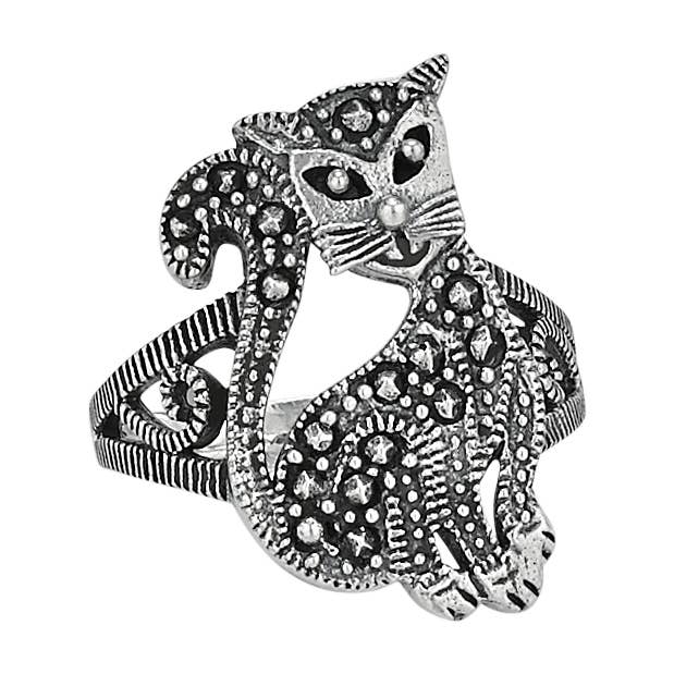 Sitting Pretty Kitty Sterling Silver Ring