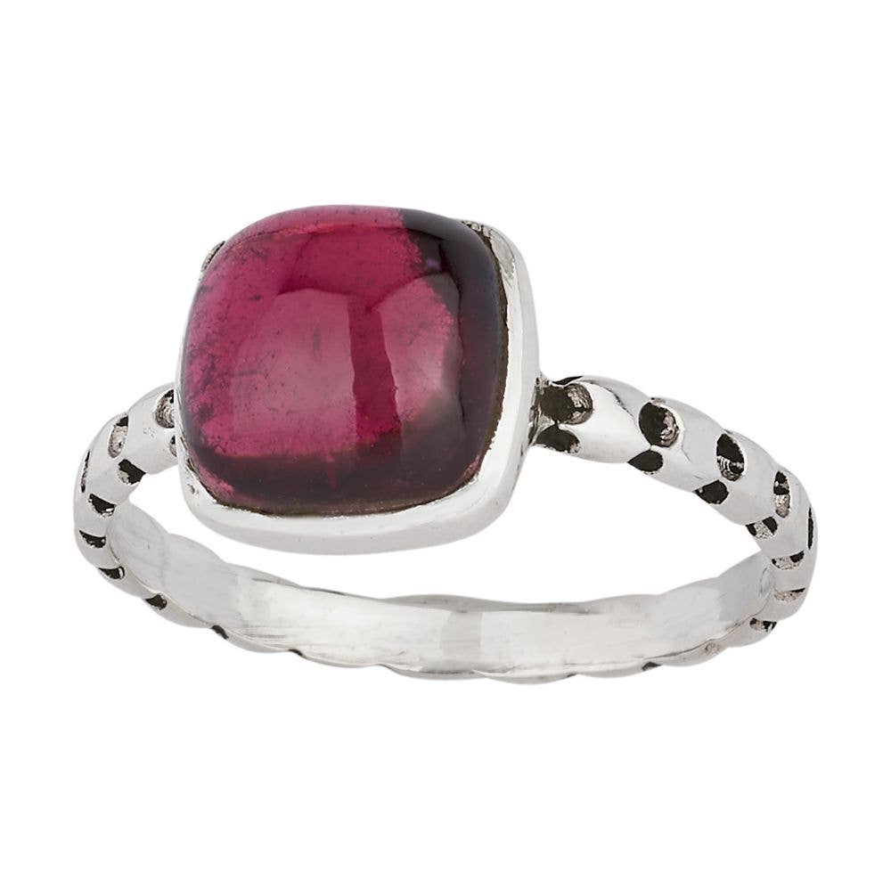 Red Red Wine Garnet and Sterling Silver Ring - 6