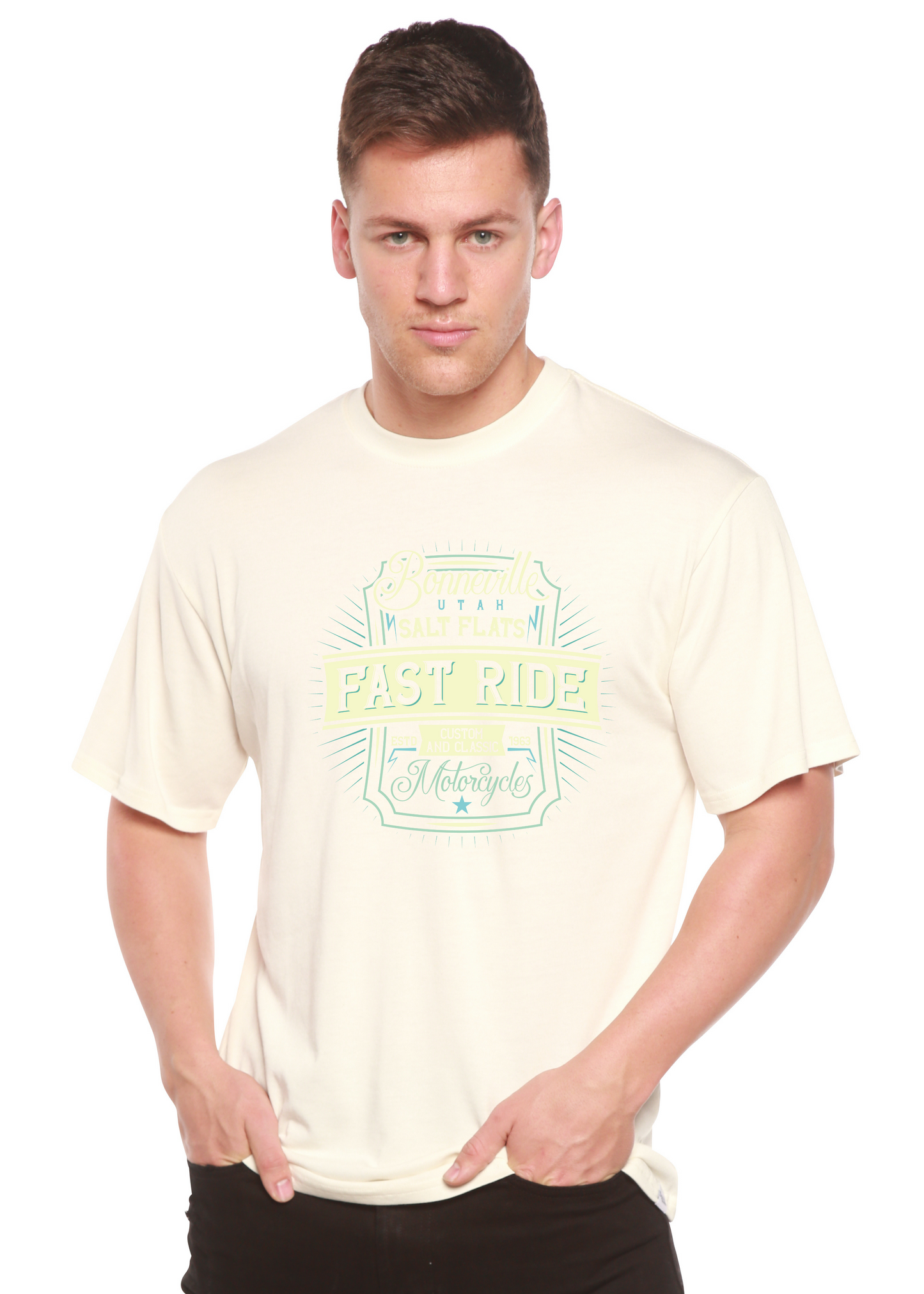 Fast Ride Men's Bamboo Viscose/Organic Cotton Short Sleeve Graphic T-Shirt