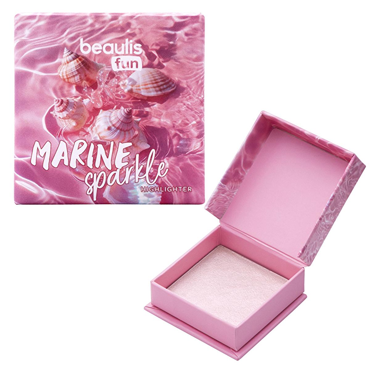 Beaulis Mineral Highlighter Powder - Marine Sparkle Toz Aydınlatıcı for Natural Glow & Radiant Face Highlighting