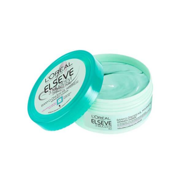 Elseve 3 Mucizevi Kil Pre-Shampoo Clay Mask for Deep Scalp Cleansing & Refreshing - 5.07 fl oz