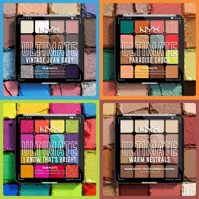 NYX Professional Makeup Ultimate Eyeshadow Palette Warm Neutrals 0.32oz - Imperfect Container