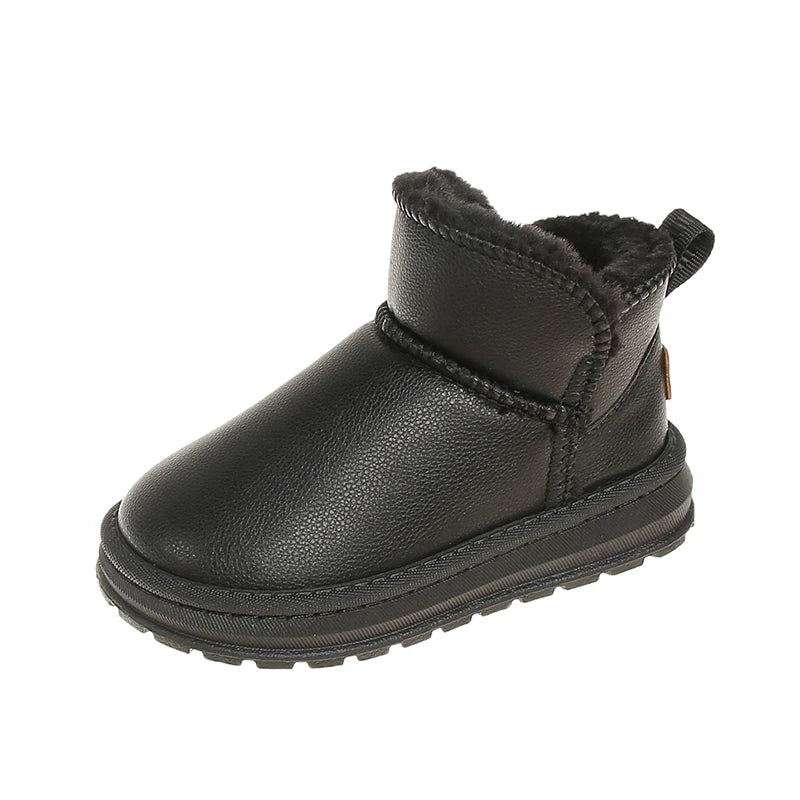 2025 Winter Children Snow Boots for Boys Girls Fashion Warm Thick Plush Ankle Boots Anti-skid Kids Boots Classic Rubber Shoes