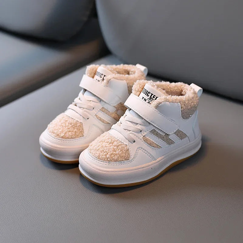 Winter Children Snow Boots for Boys Girls Fashion Kids Outdoor Sneakers Ankle Booties Warm Plush Running Sports Kids Shoes