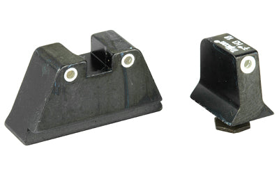 Trijicon Suppressor Sight Height - Green Front Sight with Orange Rear Lamps - Fits Glock 17/19/22/23/26/27/31/32/33/34/35/37/38/39 - Black