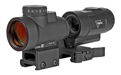 Trijicon MRO HD - Red Dot - 1X25 - 68MOA Circle With 2MOA Center Dot - Black - Full Co-Witness Mount - 3X Magnifier With Adjustable Height Quick Release - Flip to Side Mount