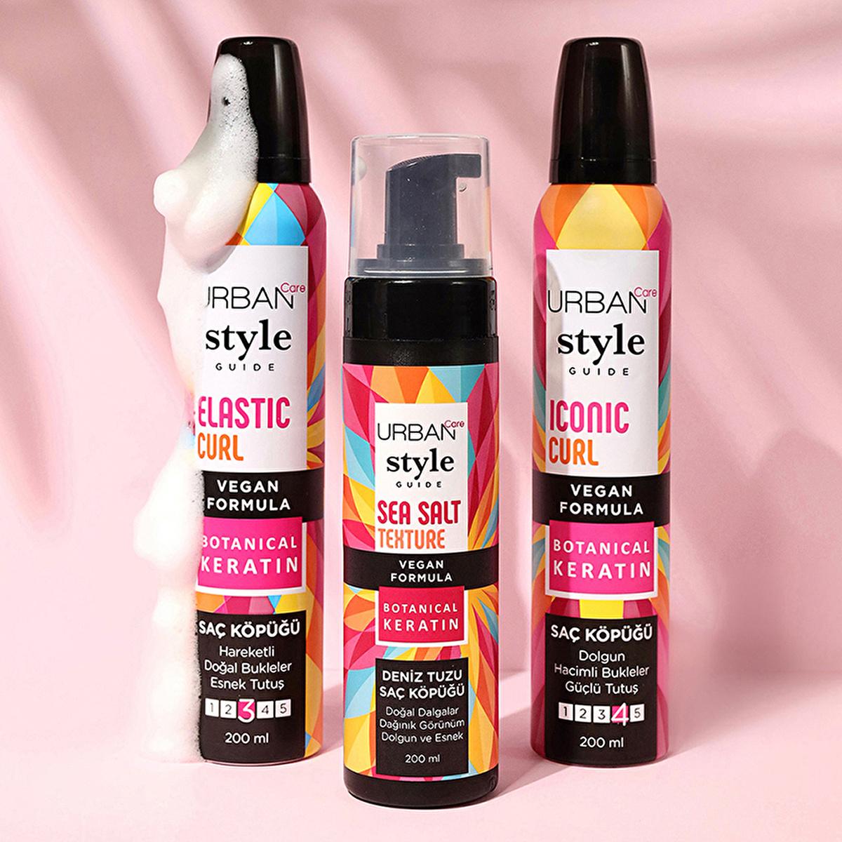 Urban Care Curl Enhancing Mousse with Botanical Keratin Complex - Lightweight, Long-Lasting Curl Definition & UV Protection