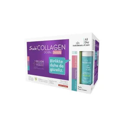Suda Collagen Double Beauty Watermelon Flavored Collagen Drink & Moisturizing Face Cream Set - Anti-Aging Skincare, Hydrating Skincare, Natural Skincare Products