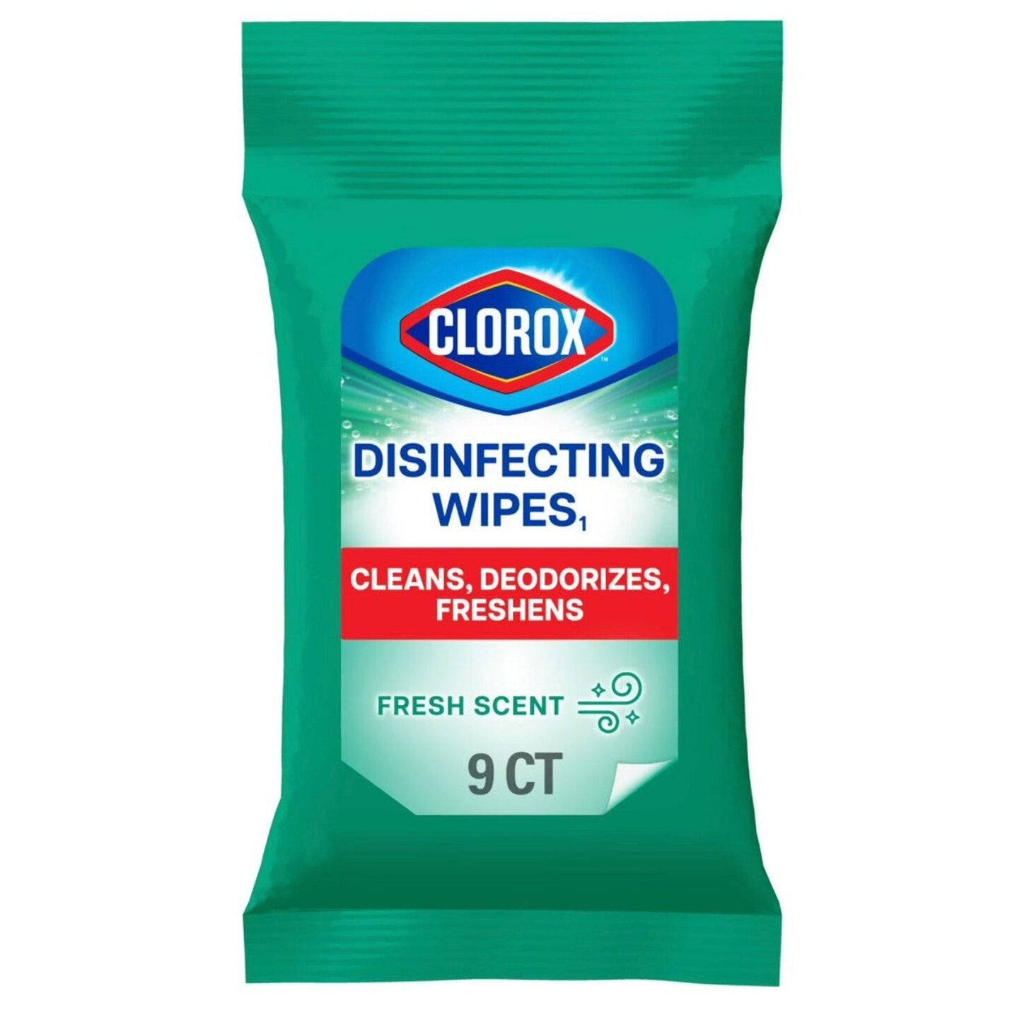 Clorox Disinfecting Wipes On The Go, Bleach Free Travel Wipes, Fresh Scent, 9 Count