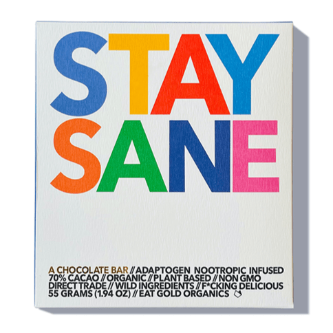 Eat Gold Organics - 'Stay Sane' Adaptogen Nootropic Infused Chocolate Bar (55G | 70%)