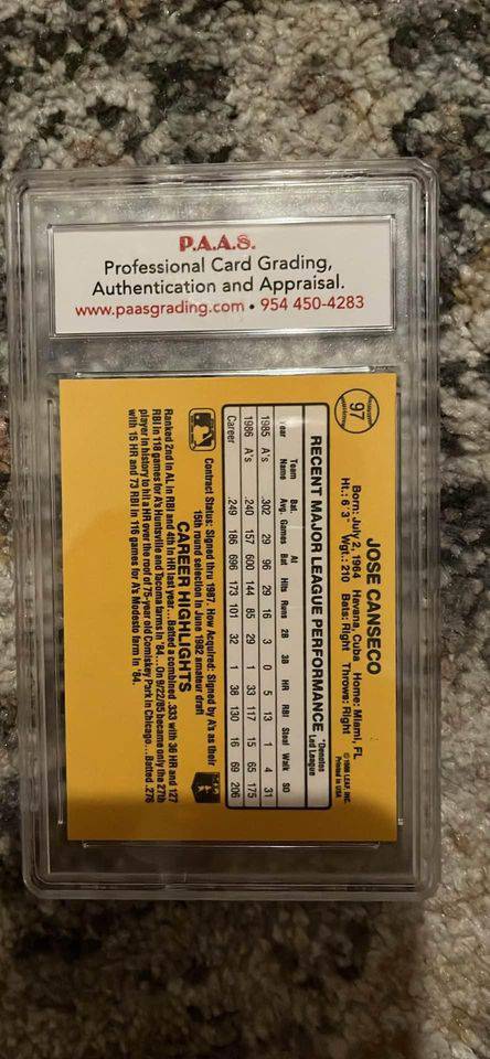 Jose Canseco Card