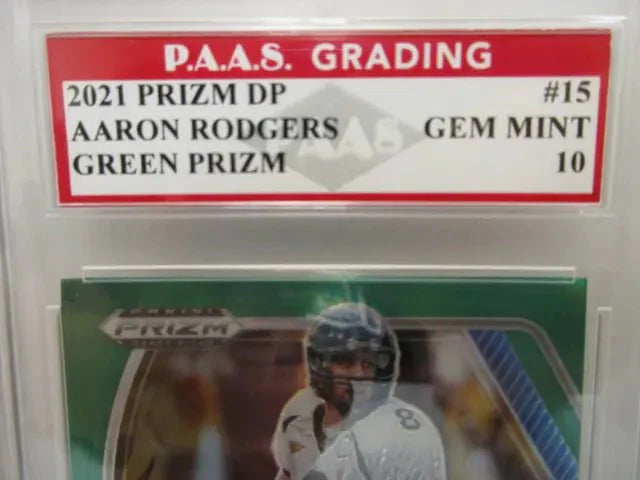 Aaron Rodgers 2021 Prizm Draft Picks Green #15 (PAAS 10)