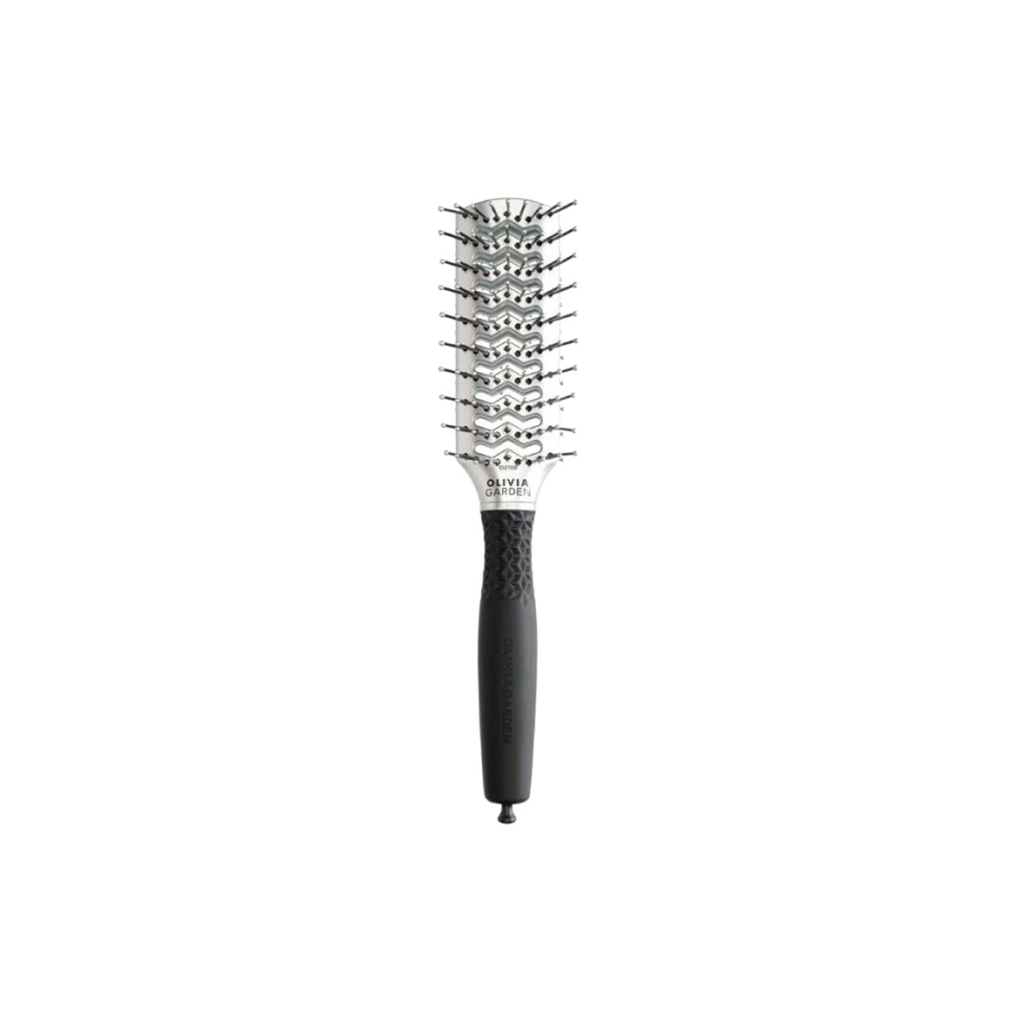 Olivia Garden Double Tunnel Hair Brush - Silver, Detangling & Styling for Long/Curly Hair
