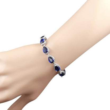 Jewelry Four-piece Set Rings Pendants Earrings Drop-shaped Gem