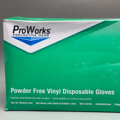 PROWORKS Protective Wear Powder Free Vinyl Disposable Gloves (100ct) Size S