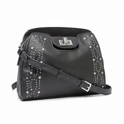 Calvin Klein Clementine Mercury Leather and Celestial Stud Embellished Crossbody