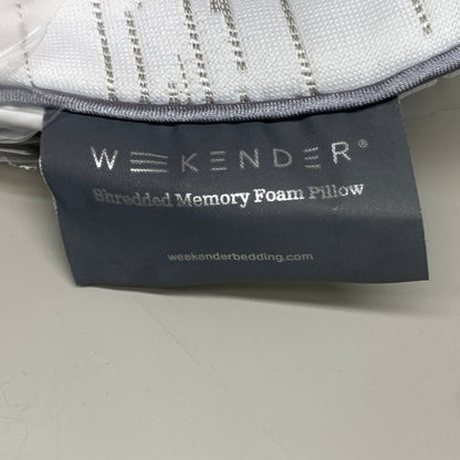 WEEKENDER Shredded Memory Foam Pillow 2pk Breathable Moldable Sz Queen