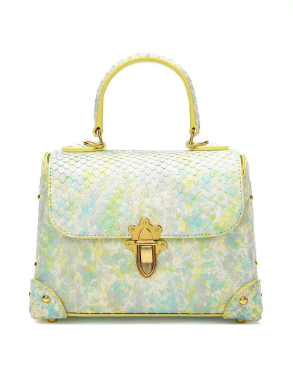Women's Toe Layer Cowhide Fashion Snake Pattern Handbag