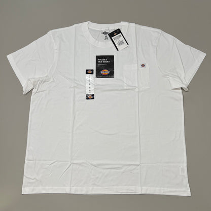 DICKIES Lightweight Short Sleeve Pocket Tee Shirt Men's Sz 3XL White WS436WH