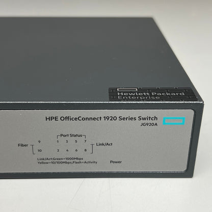 HEWLETT PACKARD JG920A 1920-8 Port  8Gigabit  2 SFP Switch with Mounting Brackets