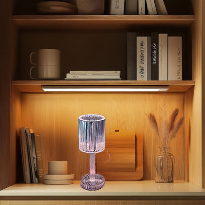 Crystal Touch Control Bedside Lamp – Dimmable USB LED Light with Rechargeable Battery