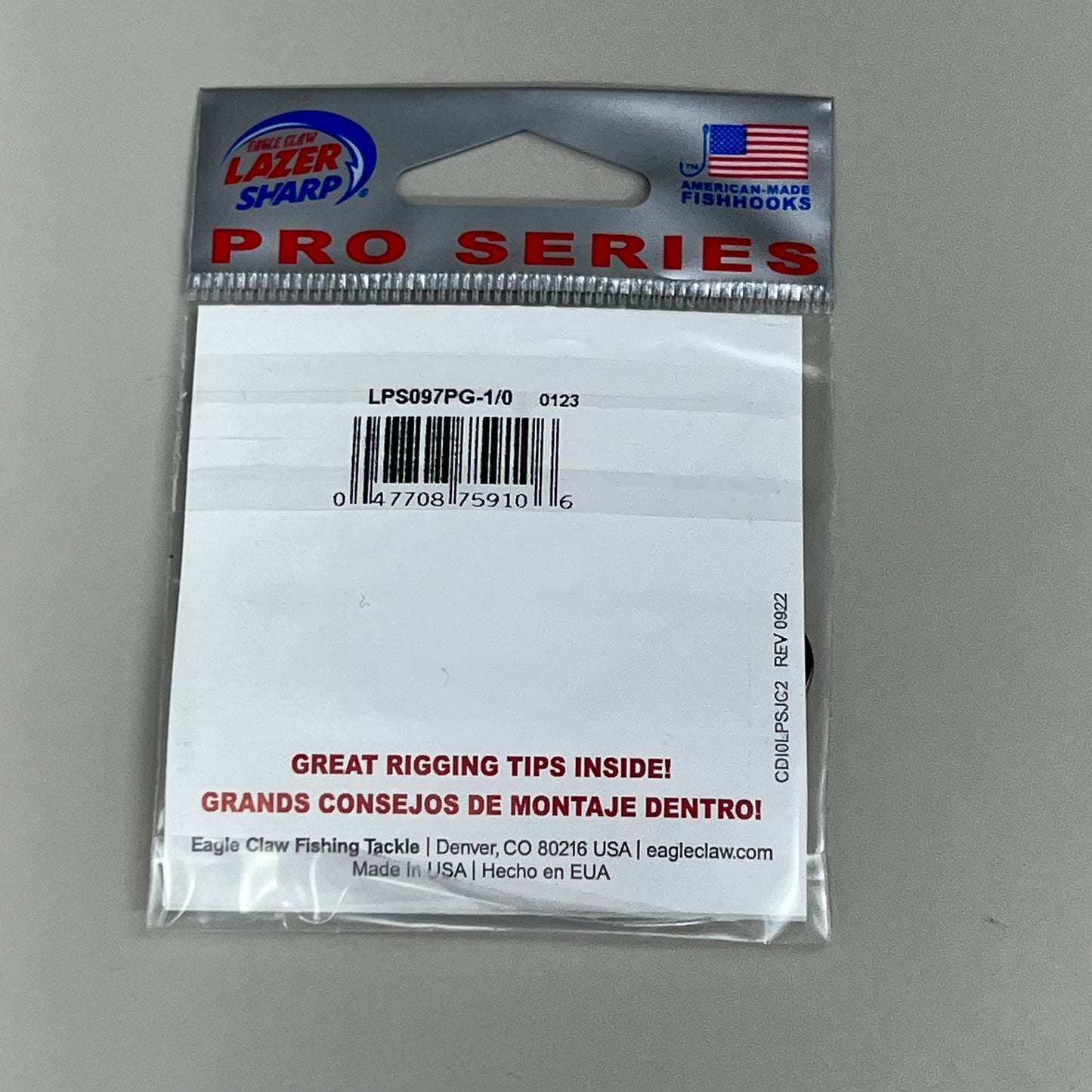 EAGLE CLAW (5 PACK) Round Bend EWG Worm Hook Platinum Blk #1/0 15pc LPS097PG-1/0