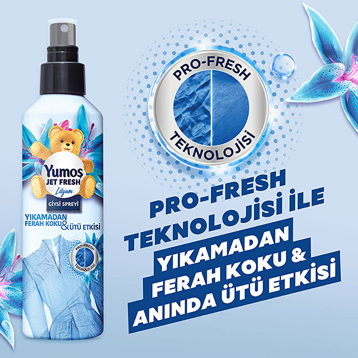 Yumoş Jet Fresh Spray - Lily Scent 200ml | Refreshing Fabric Care