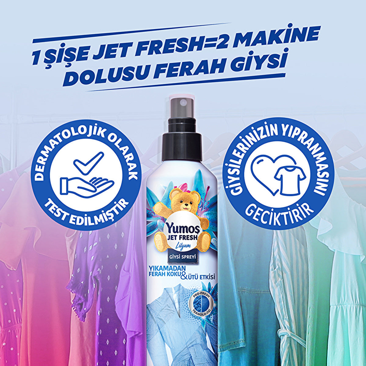 Yumoş Jet Fresh Spray - Lily Scent 200ml | Refreshing Fabric Care