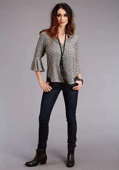Stetson 2101 Aztec Geo Rounded (Black) - Women's Blouse