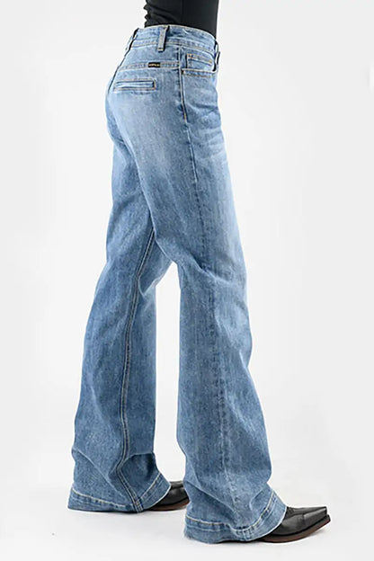 Stetson 214 Trouser Fit Back Welt Pocket ( Denim Light Wash )- Women's Jeans (Closeout)
