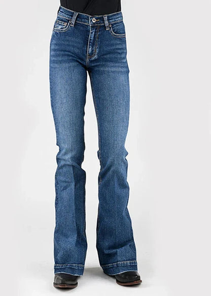 Stetson 921 High Waist Flare Fit Navy Pocket (Dark Wash) - Women's Jeans