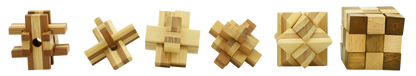 Mini Wooden Brainteaser Puzzles - 6pk