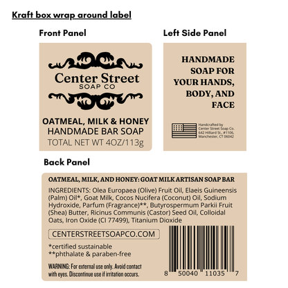 Oatmeal, (Goat's) Milk & Honey Handmade Bar Soap