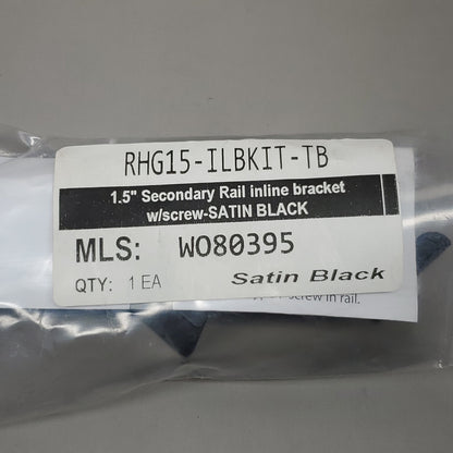 ULTRA MAX Aluminum 1.5" Secondary Rail Inline Bracket W/ Screw Satin Black W080395 (New)
