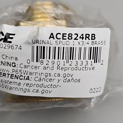 ACE Urinal Spud 1 x 3/4" Brass 6-Pk ACE824RB 4029674 (New)