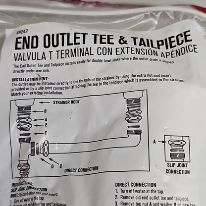 ACE End Outlet Tee & Tailpiece 1.5" AH20217 49249 (New)