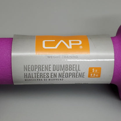 CAP 2PK! Neoprene Coated Dumbbells 5 lbs Each Purple SDN5-005 (New)