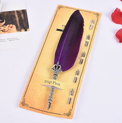 Creative Retro Turkey Feather Pen Teacher's Day Gift