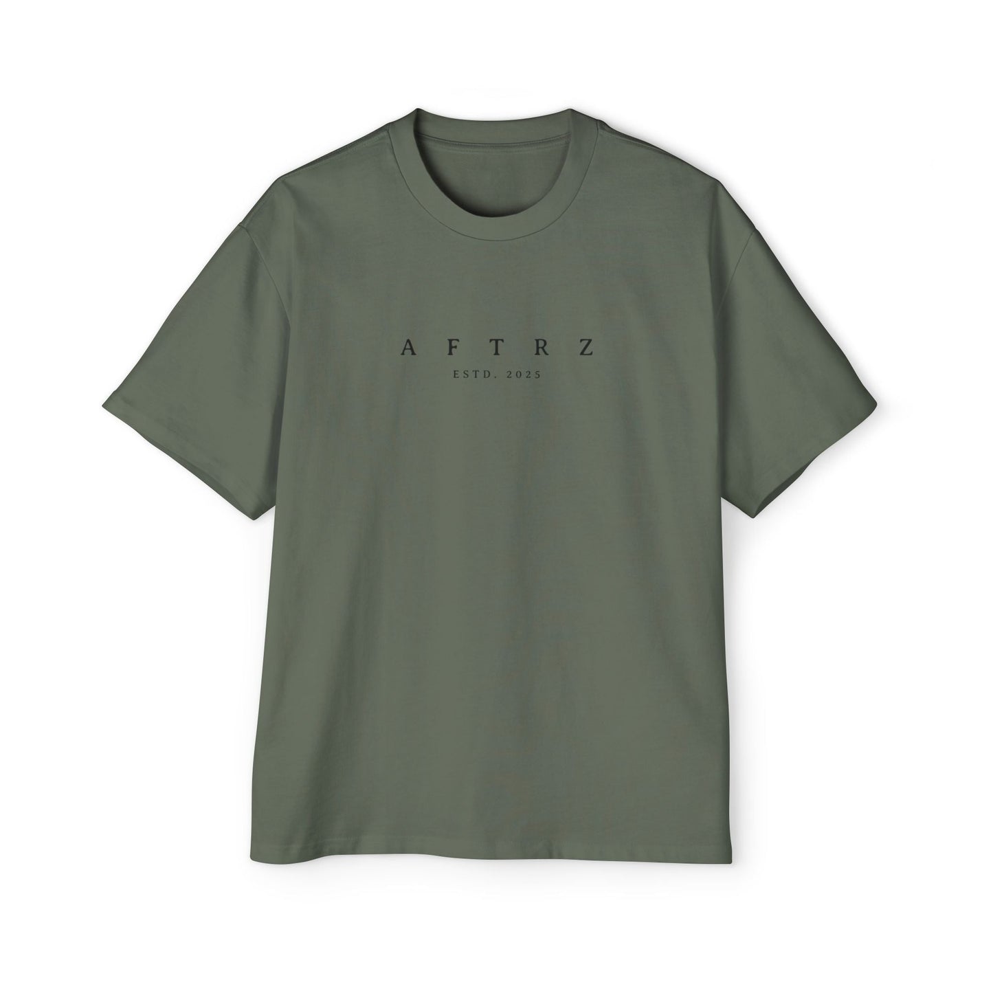 Aftrz Classics Heavy Oversized Short Sleeve T-Shirt - Olive Green with Black Logo