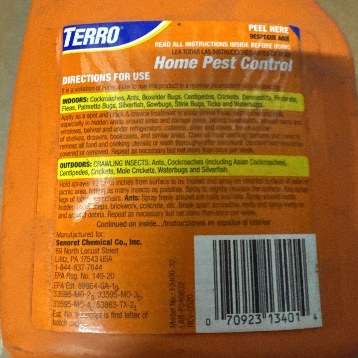 Terro T3400-32 Home Pest Control – 32 oz, Orange For Insects
