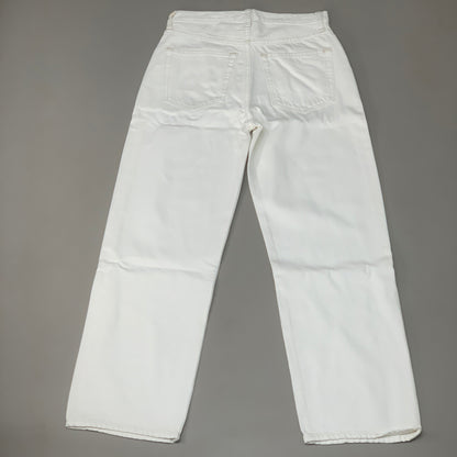 ETICA Tyler High Waist Straight Leg Ankle jeans Vintage White Size 25 EW180114A
