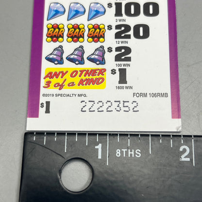 SPECIALTY MANUFACTURING Trips to Win 8160 Cards 3.875"x1.875"