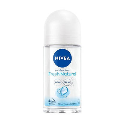 Nivea Fresh Natural Women's Roll-On Deodorant - 48 Hour Protection, Alcohol-Free, Natural Fragrance
