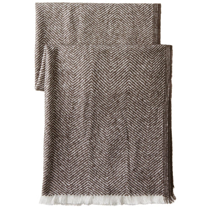 David & Young Womens Herringbone Blanket Wrap, Black, One Size