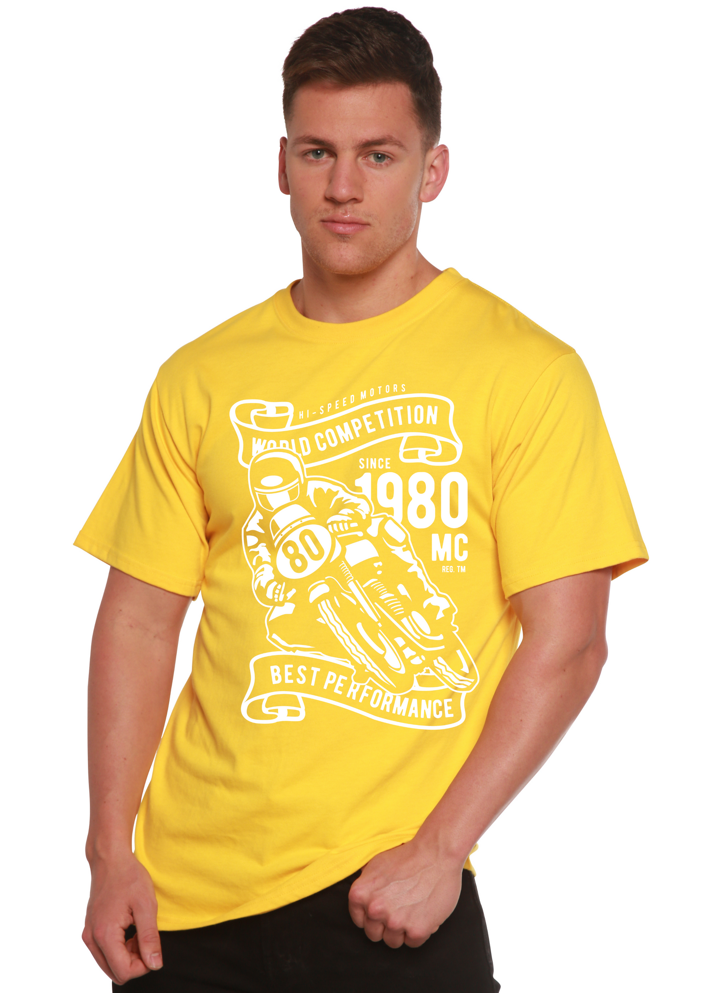 World Competition Men's Bamboo Viscose/Organic Cotton Short Sleeve Graphic Graphic T-Shirt