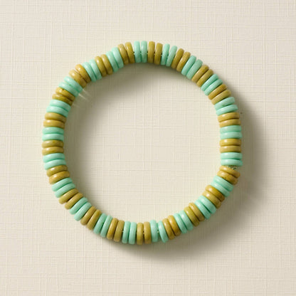 Khet Bead Bracelet - Light Green+Olive