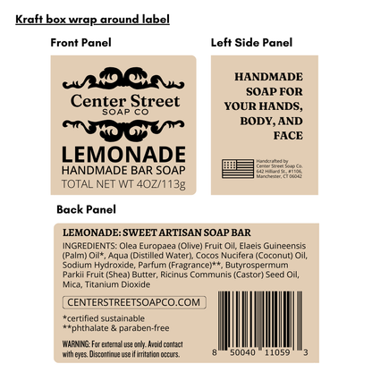 Lemonade Vegan Handmade Bar Soap